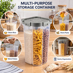 4-in-1 Airtight Food Storage Container – Multi-Compartment Clear Cereal Dispenser
