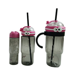 Cute Monster-Themed Drinking Cup with Straw & Handle – 900ml Large Capacity