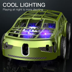 2-in-1 Air-Ground Dual-Mode Remote Control Flying Car, 2.4G RC Drone Car with Colorful LED Lights, 2 Batteries Electric Mini RC Racing Cars for Adults
