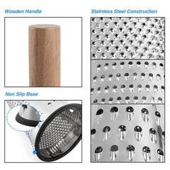 Stainless Steel Cone Grater with Wooden Handle (Small size)