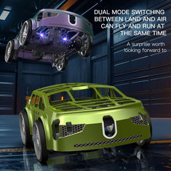 2-in-1 Air-Ground Dual-Mode Remote Control Flying Car, 2.4G RC Drone Car with Colorful LED Lights, 2 Batteries Electric Mini RC Racing Cars for Adults
