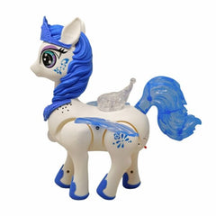 White and Blue Electronic Pegasus Unicorn Toy.