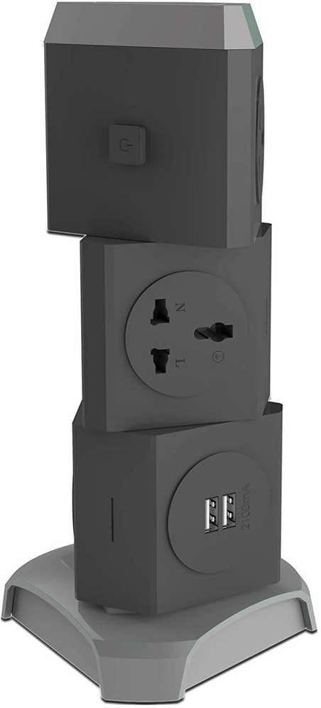 2 USB Charging Port with 5-Socket Extension Board