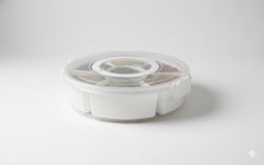 Round Airtight Plastic Snack & Dry Fruit Storage Container with Compartments