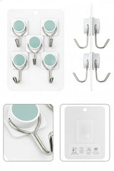 Heavy Duty Stainless Steel Hooks for Bathroom, Kitchen & Bedroom | No Drill Sticky Hooks (PACK of 15)