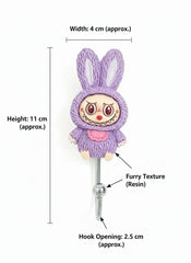 Lavender Labubu Self adhesive hook | Self-Adhesive No-Drill Utility Hooks