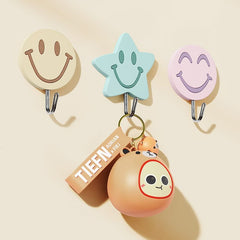 Smiley Face Adhesive Wall Hooks (Pack of 6)
