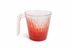 Transparent Plastic Drinking Cup With Handle (Red & Blue, Set of 2)