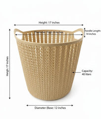 Large Round Brown Storage Basket