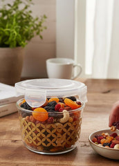 Luxury Gold Patterned Candy Jar with Floral Embossed Airtight Lid