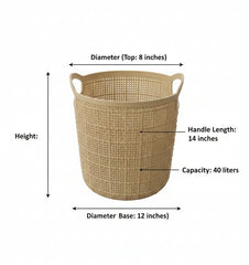 Small Round Brown Storage Basket