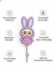 Lavender Labubu Self adhesive hook | Self-Adhesive No-Drill Utility Hooks
