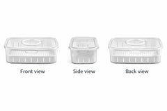 Transparent Plastic Refrigerator Storage Box with Drain Tray & Locking Lid