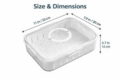Transparent Plastic Refrigerator Storage Box with Drain Tray & Locking Lid