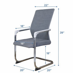 Visitor Chair for Office with Mesh Back & Metal Frame | Ergonomic Comfortable Guest Chair for Meeting Rooms, Reception & Waiting Areas | Stylish & Durable Visitor Seating