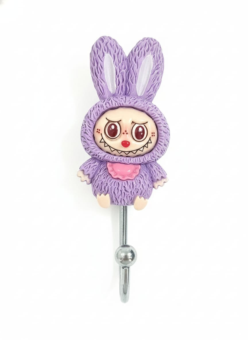 Lavender Labubu Self adhesive hook | Self-Adhesive No-Drill Utility Hooks