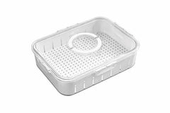 Transparent Plastic Refrigerator Storage Box with Drain Tray & Locking Lid