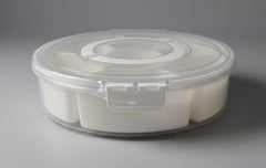 Round Airtight Plastic Snack & Dry Fruit Storage Container with Compartments