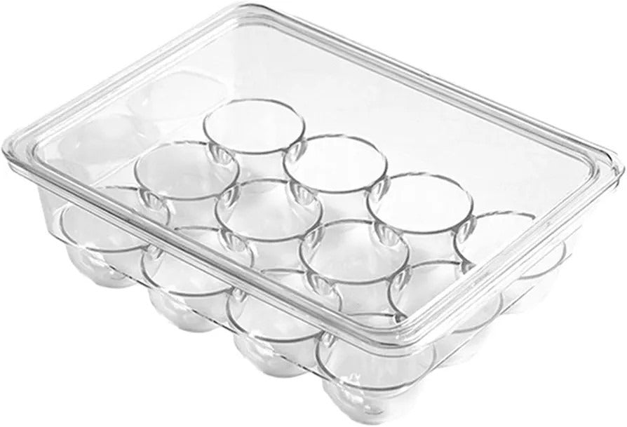 Transparent Plastic Egg Storage Tray with 12 Cavities