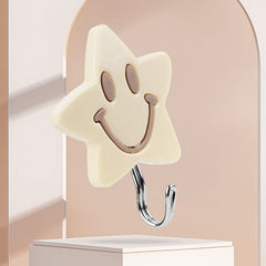 Smiley Face Adhesive Wall Hooks (Pack of 6)