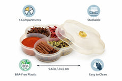 Flower Shape Transparent Plastic Storage Box with Lid | Multipurpose Spices & Dry fruit container Container