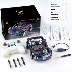 2-in-1 Air-Ground Dual-Mode Remote Control Flying Car, 2.4G RC Drone Car with Colorful LED Lights, 2 Batteries Electric Mini RC Racing Cars for Adults