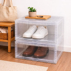 Premium Stackable Shoe Box Organizer - Crystal Clear Sneaker Showcase