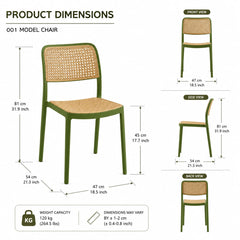 RATTAN GREEN CAFE CHAIR