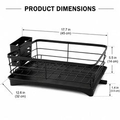 Dish Drying Rack with Drain Tray & Cutlery Holder