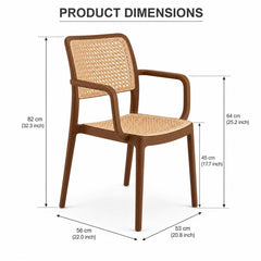 RATTAN ARM BROWN CAFE CHAIR