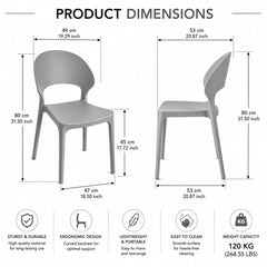 POLO GREY CAFE CHAIR
