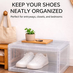 Premium Stackable Shoe Box Organizer - Crystal Clear Sneaker Showcase
