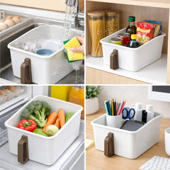 Multipurpose Plastic Storage with Handle – Durable Organizer Basket for Kitchen, Bathroom, Wardrobe & Home Storage
