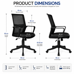 ECCO MB BLACK CHAIR WITHOUT HEADREST