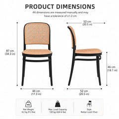 RATTAN PREMIUM BLACK CAFE CHAIR