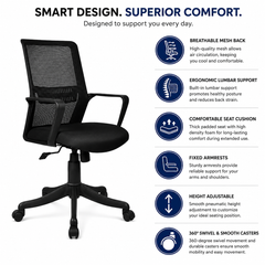 ECCO MB BLACK CHAIR WITHOUT HEADREST
