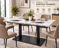 Luxury White Marble Top Dining Table