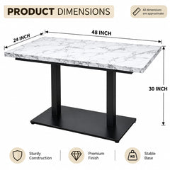 Luxury White Marble Top Dining Table