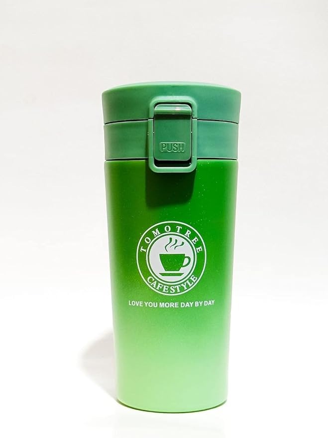 Green Café-Style Insulated Travel Mug
