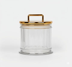Premium Clear Storage Jar with Gold Lid