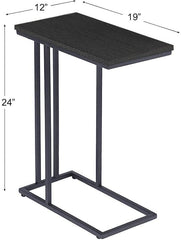 End Table Living Room, C Shaped End Table, Side Table for Couch Slide Under, C Table Sofa Side End Table,Wood Finish and Metal Frame