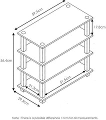 Shoe Rack For Home | Wooden Particle Footwear Stand and Shelves | Floor Standing 4 Tier Shoes Shelf | All Weatherproof | Indoor Outdoor
