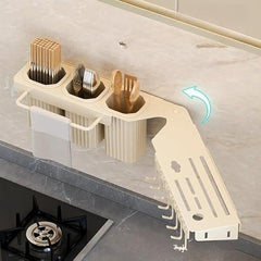 Wall-Mounted Kitchen Storage Caddy and Knife Holder