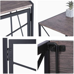 Modern Minimalist Folding table | Black Industrial Study Desk | Space saving Foldable table