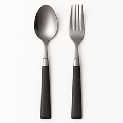 Elegant Black Handle Stainless Steel Cutlery Set