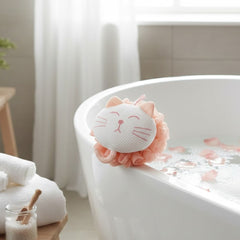 Cute Animal Mesh Bath Pouf Loofah Set for Kids & Adults