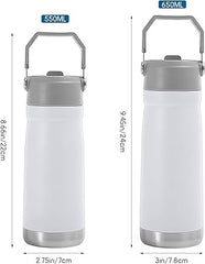 Outdoor Sport Water Bottle 22oz 18 oz Water Bottle With Straw Lid And Portable Handle, Vacuum Insulated Stainless Steel Wide Mouth Flask Keeps hot and cold Leak-proof