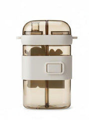 Cute Dual Straw Cartoon Water Bottle