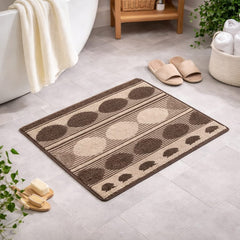 Premium Brown & Beige Designer Anti-Slip Bathroom Floor Mat – Soft Absorbent Printed Microfiber Rug for Home & Kitchen (Set of 2 No specific colours available )
