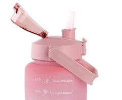 Aqua Glow Gradient Motivational Water Bottle (Time Marker Bottle)